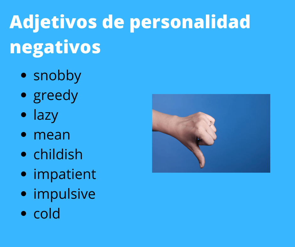 Adjetivos de Personalidad en Inglés-negativos